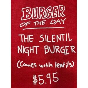 Bob’s Burgers Christmas Shirt XL ‘Silentil Night Burger’ Funny TV Show Tee Red